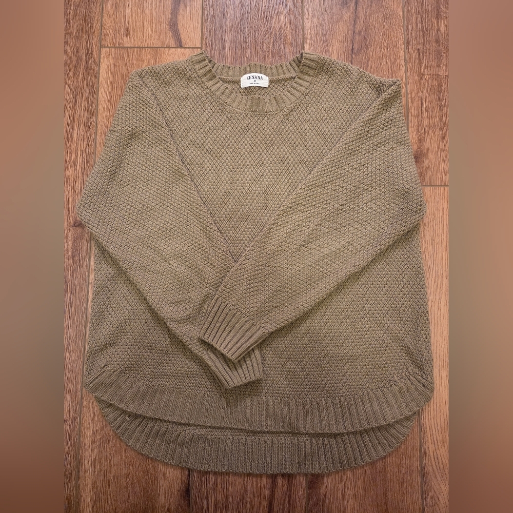 Zenana Light Olive Green Women's Sweater